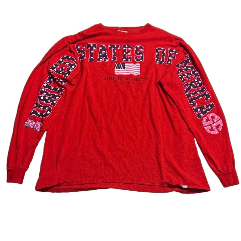 SIMPLY SOUTHERN “United States Of ‘Merica” Long Sleeve Tee Size: Large